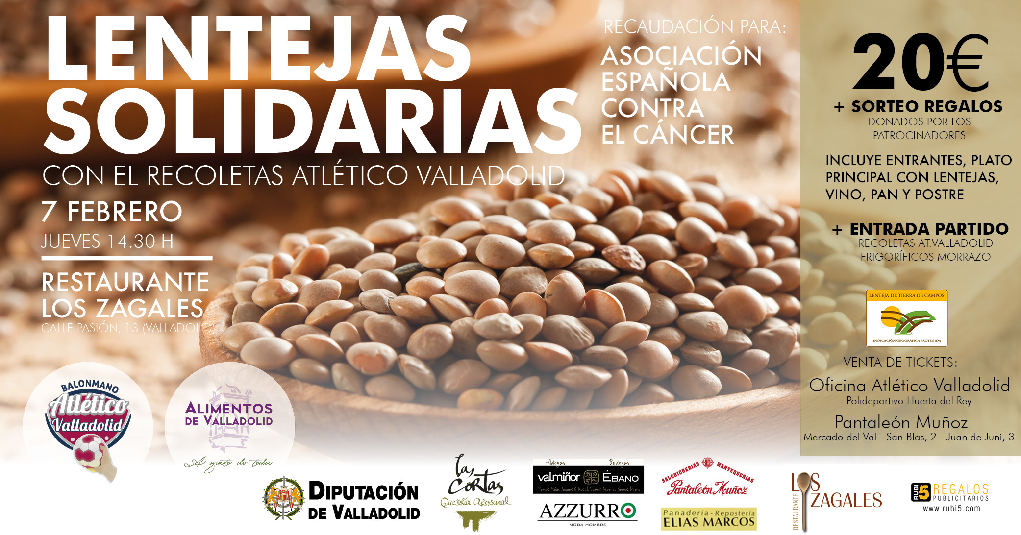 Lentejas Solidarias con el Recoletas Atlético Valladolid y Alimentos de Valladolid